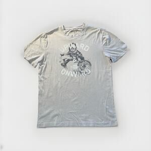 Harley Davidson Motorcycle Graphic T-Shirt Beige Vintage Style Size M